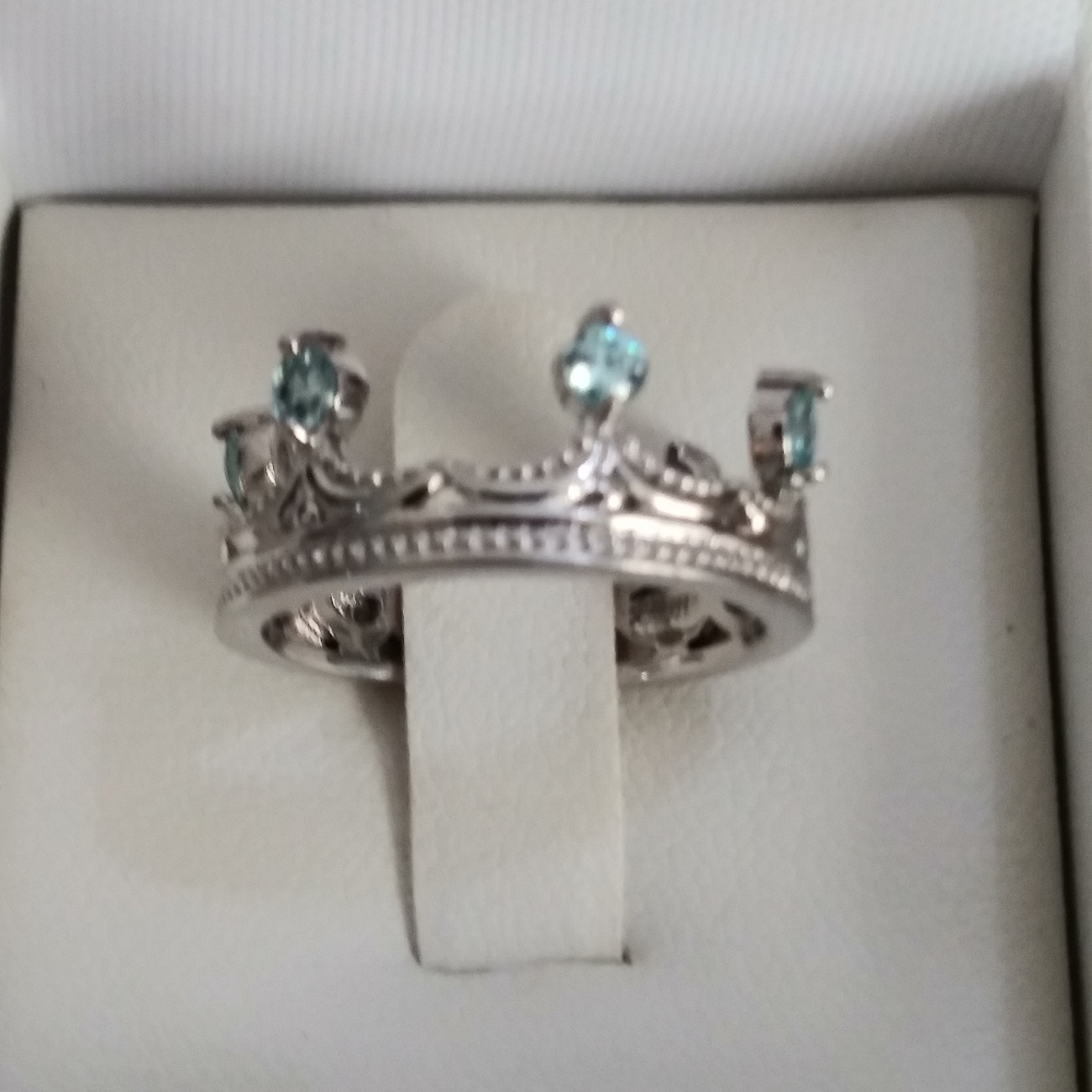 Dallas Prince sterling blue zircon crown ring